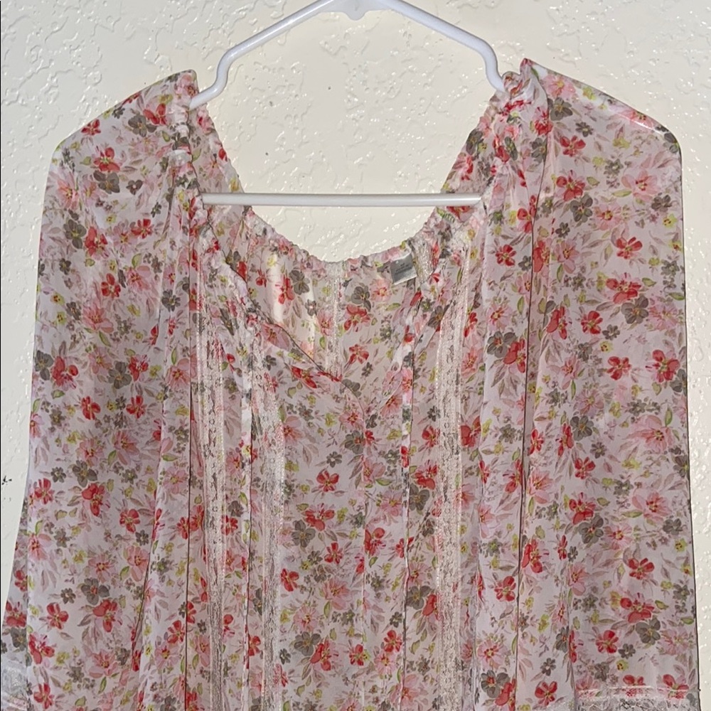 Sheer Floral Blouse